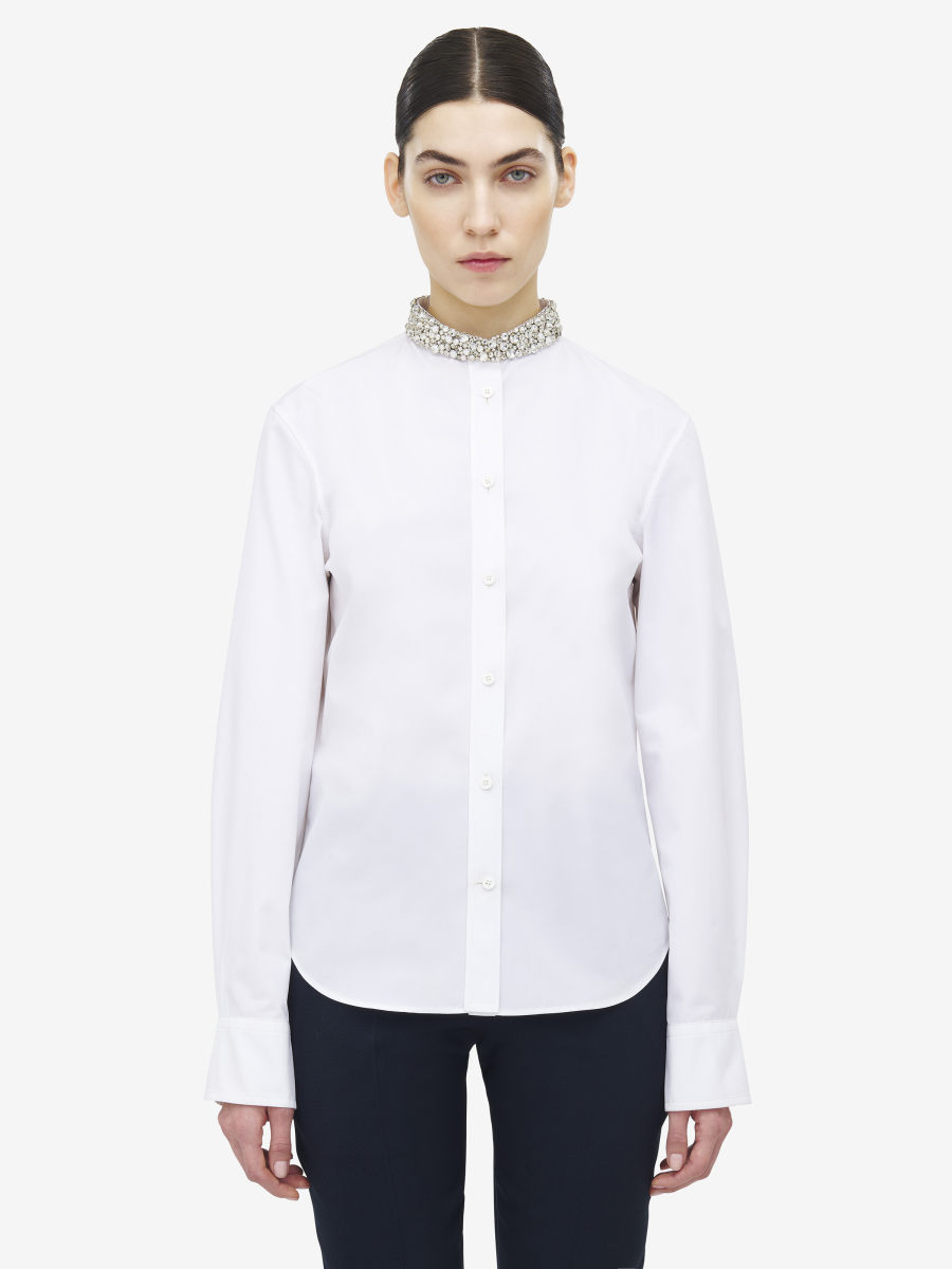 ALEXANDER MCQUEEN - Crystal Embroidery Shirt - Item 838926QAABT9